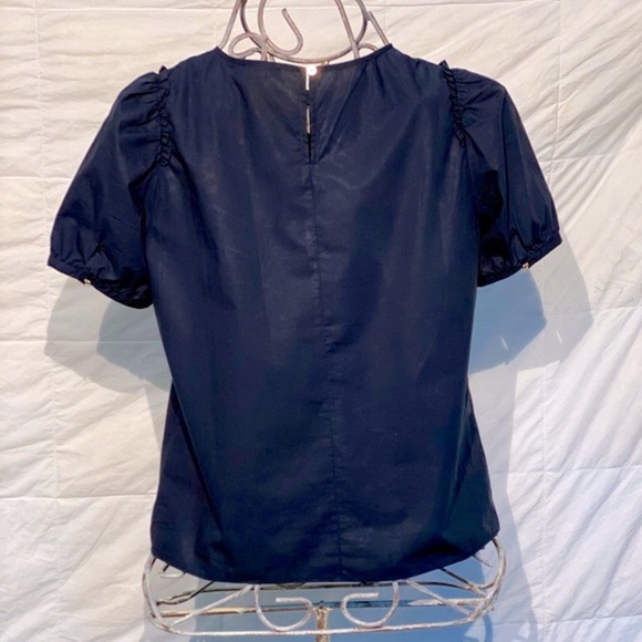 J.Crew navy top with ruffle trim - Picture 5 of 9